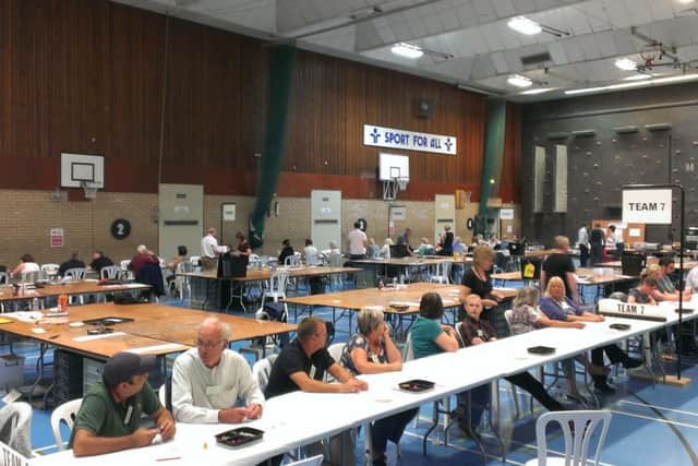 Verification of ballot papers under way at the North Kesteven Centre in North Hykeham for the EU Referendum. EMN-160624-000954001