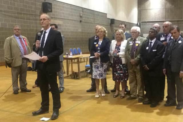 The EU referendum result being announced in Boston this morning