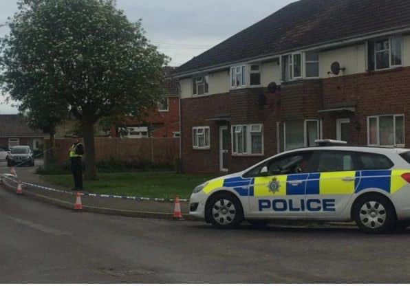 Police in attendance on Elizabeth Road on Friday, May 20. ANL-160624-153322001