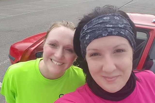 Skegness Coasters Rebecca Porter and Elly Rutherford are running their logest distance of 10 miles to help a baby boy. ANL-160624-171252001