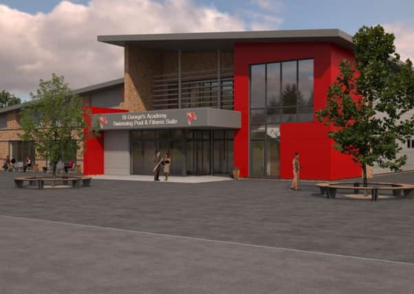 A view of how the outside of the new pool at St george's Academy would look. EMN-160628-101459001