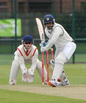 Woodhall Spa batsman Prasanna Jayawardene on his way to 78 runs at Lindum. Photo: Nigel West