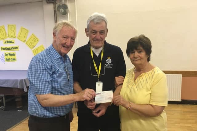 Bob Dawes, pictured with John Monk from the Meridale Centre in Sutton on Sea and Josie Dawes. EMN-160407-111930001