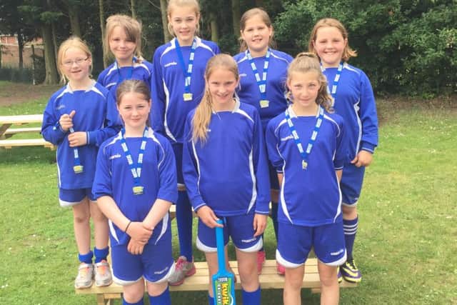 Osgodby Primary School girls' cricket team at Hartsholme CC EMN-160407-165102002