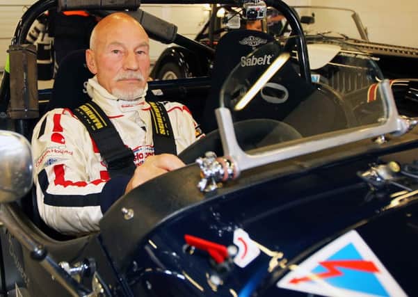 Sir Patrick Stewart Celebrity racing at the Silverstone Classic - Picture by Jamie Lorriman EMN-160507-121517001