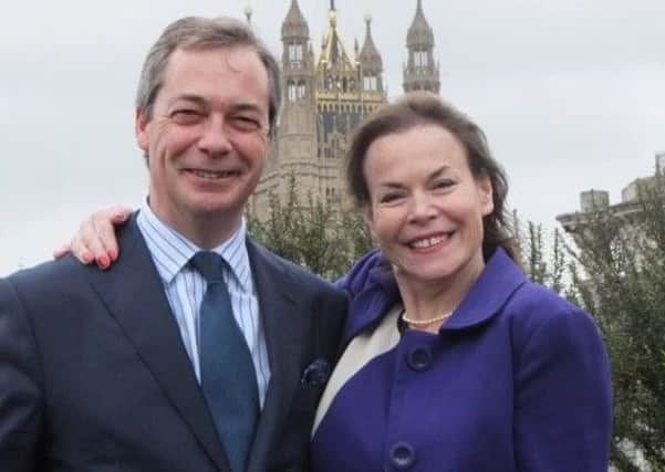 Victoria Ayling and Nigel Farage.