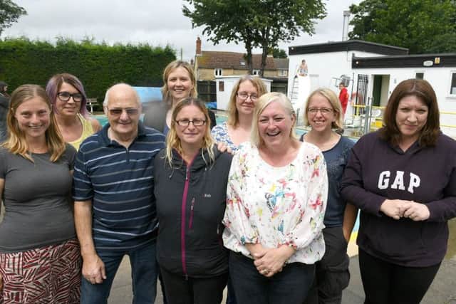 Metheringham swimming Pool opening day celebrations. Committee members celebrate the opening. EMN-161107-110654001