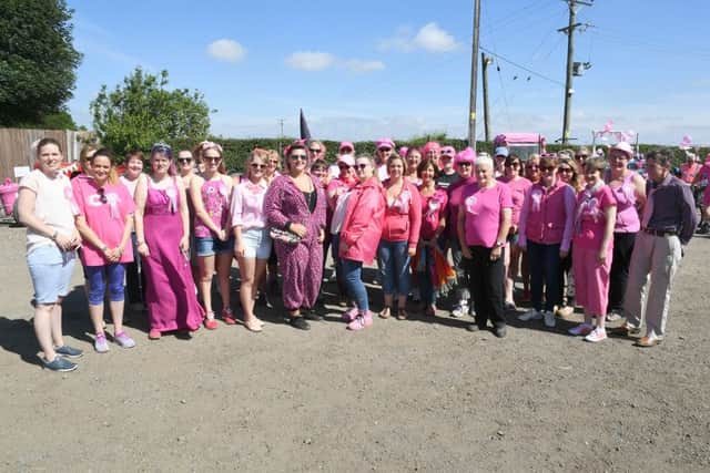 Lincolnshire Ladies Tractor Road Run. All the tractor drivers.
