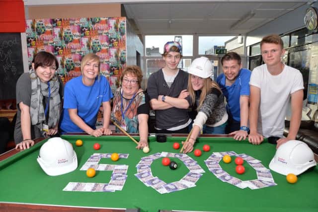 Staff and members of Louth 13+, who received a donation from housebuilder Taylor Wimpey.