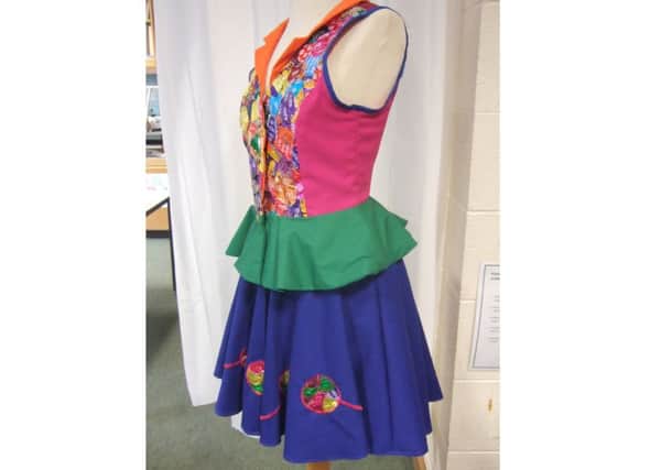 The finished costume design by Matilda Wyatt. EMN-160713-181825001