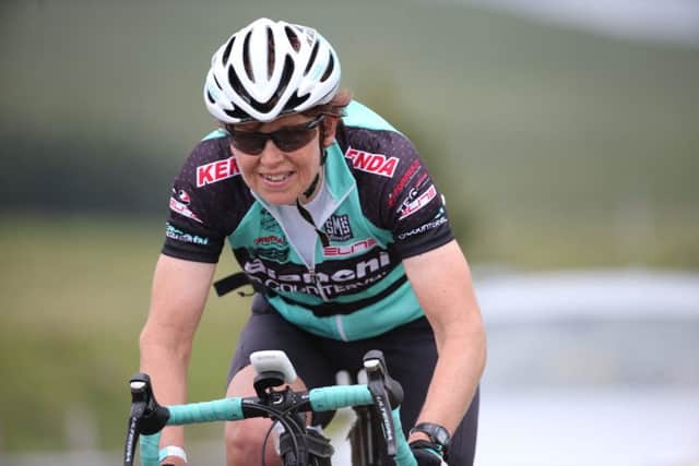 Ann Le Bek on the bike. Photo: Allgin Photography/Geraint Ashton Jones