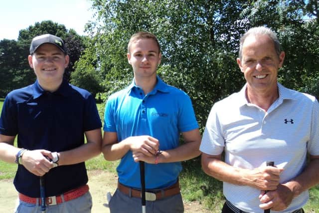 Pictured before their final round are leaders, from left, Luke Parkinson, Jacob Morley and Neil Carmichael EMN-160718-104603002