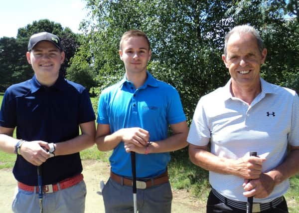 Pictured before their final round are leaders, from left, Luke Parkinson, Jacob Morley and Neil Carmichael EMN-160718-104603002