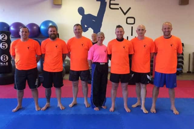 From left are: Mark Baldry, Kev Hunter, Dave Chambers, Louise Clayton, Danny Maddison, Steve Warrant and Paul Chester.