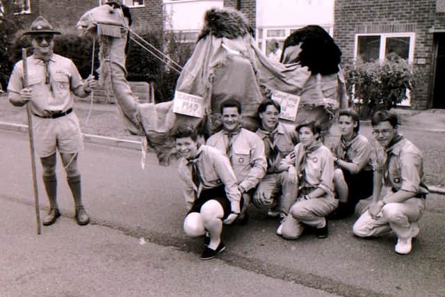 Were you one of these Sleaford Scouts or the comedy camel at the 1991 carnival parade? EMN-160721-173000001