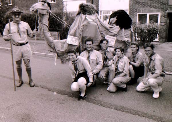 Were you one of these Sleaford Scouts or the comedy camel at the 1991 carnival parade? EMN-160721-173000001