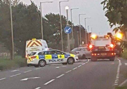 Scene from the collision in Wainfleet Road. Picture: Ellie Siggee EMN-160719-213452001