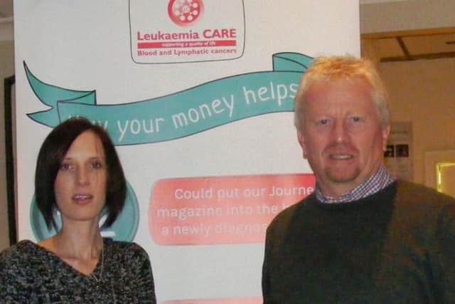 Marie Cahn with Leikaemia CARE fundraising manager Kevin Hateley. EMN-160720-144815001