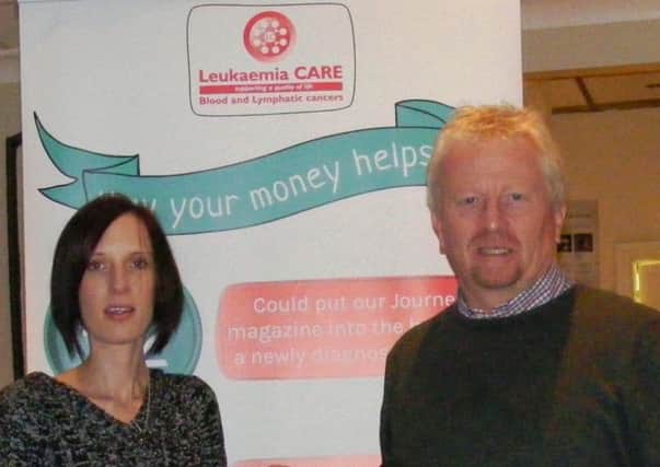 Marie Cahn with Leikaemia CARE fundraising manager Kevin Hateley. EMN-160720-144815001
