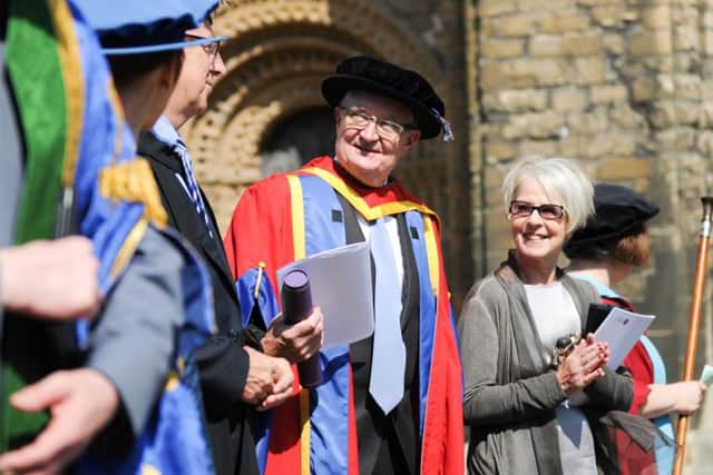 Jim Broadbent, pictured after receiving an honourary degree from Bishop Grosseteste University in Lincoln this summer.