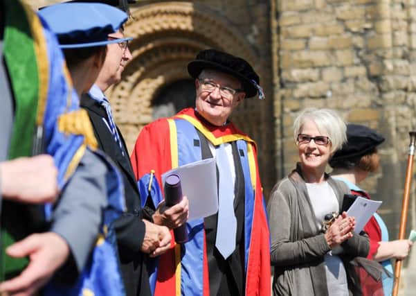 Jim Broadbent, pictured after receiving an honourary degree from Bishop Grosseteste University in Lincoln this summer.