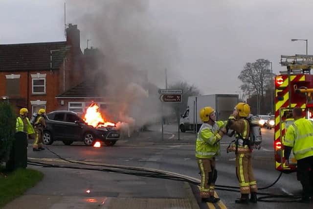 Sleaford full time firefighters in action in town. EMN-160721-131639001