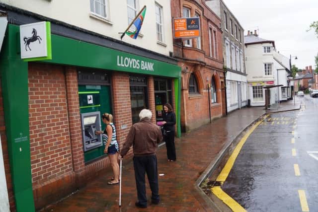 Bankers row: Lloyds is the last bank in Market Rasen. Natwest and HSBC closed last year and their premises remain unoccupied. EMN-160729-143021001
