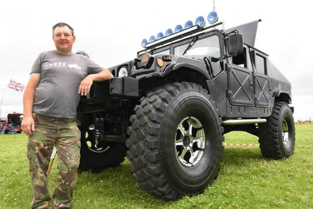 Bullfrog Bash at Sleaford Rugby Club. Howard Johnson of Doncaster with his ex military Humvee. EMN-160722-114001001