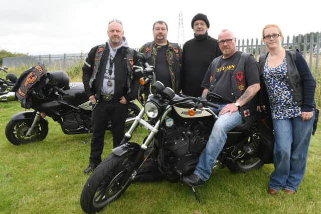 Bullfrog Bash at Sleaford Rugby Club. L-R Dave Coyle, Owie Smith, Norman Latimer, Darren Bultitude and Simone Bultitude. EMN-160722-113906001