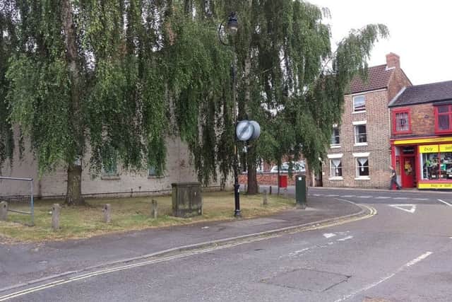 The green corner on the junction between Kidgate and Upgate, Louth.