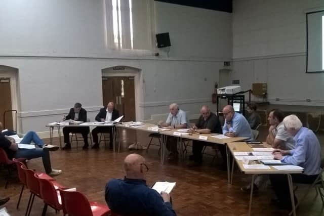 Horncastle Town Councils planning committee discuss the Langton Hill proposals at Mondays meeting held at Stanhope Hall. EMN-160208-100249001