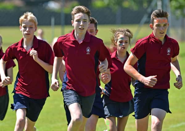 QEGS Sports Day: Hannah Scarboro, Iestyn Smith, Sam Emerson, Greg carter, Chloe Donohue and Archie Read EMN-160725-081713001