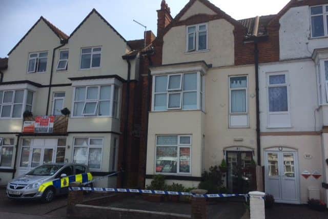 The scene on Drummond Road, in Skegness.