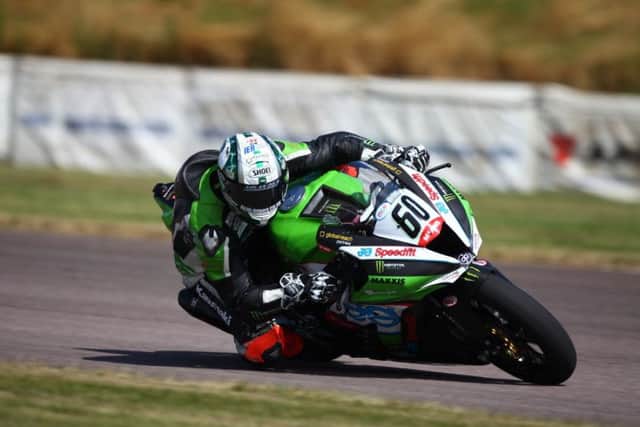 Peter Hickman on track at Thruxton. Photo: Dave Yeomans