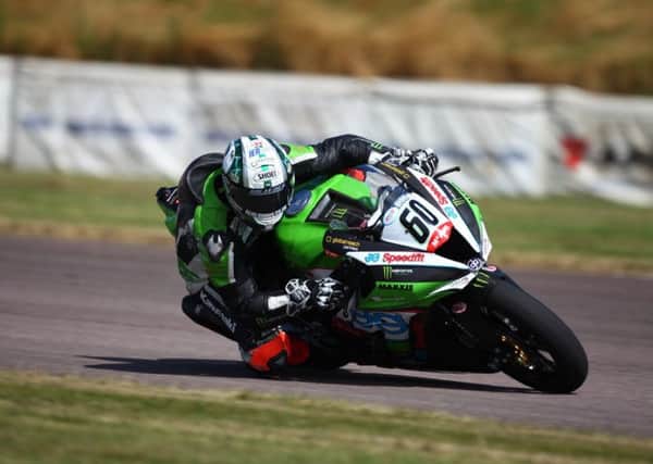 Peter Hickman on track at Thruxton. Photo: Dave Yeomans