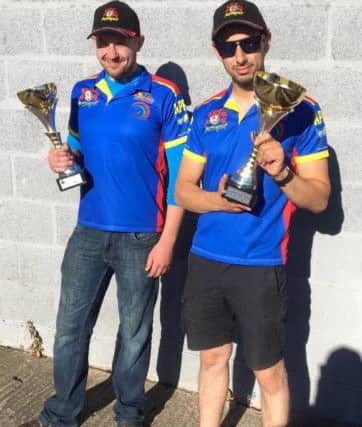 Joe Hawkins and Jack Layton with their trophies. Photo: Steve Addison