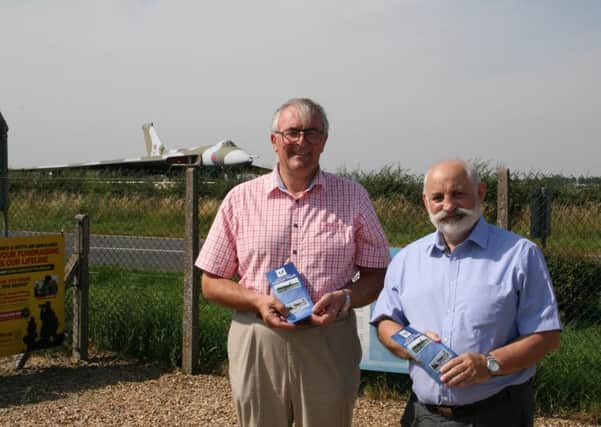 Pictured with Phil Bonner, right is North Kesteven District Councillor Lance Pennell, a Vulcan pilot from late 1978 to August 1981  who was in the 101 Squadron Vulcan display crew which flew across Britain, Europe, the US and Canada. EMN-160726-170719001