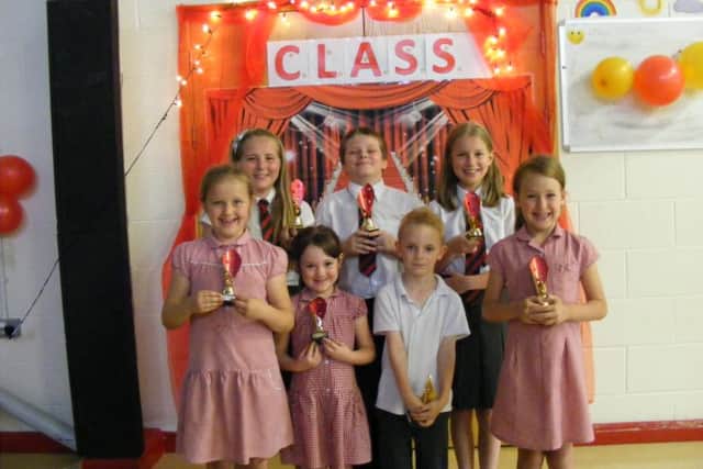 Pictured here at the Church Lane School awards are, from left - (back) Carley Mantle, Lewis Ashmore, Marija Lukjanova, (front) Kaci Baumber, Megan Maidens, Kian Simpson and Keona Snakaj. EMN-160108-153422001