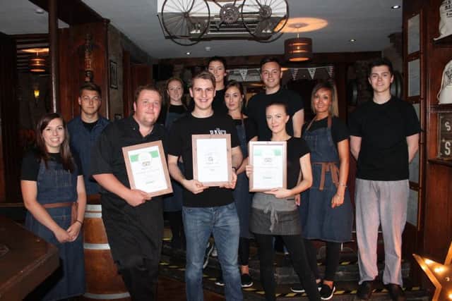 Owner Oliver Crossland with head chef Craig Collins, manager Abigal Rance, and the rest of team at The Ranch Steakhouse & Grill.