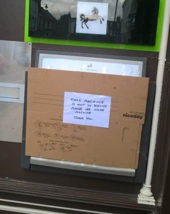 The ATM is now out of service at Lloyds Bank in Horncastle's High Street.