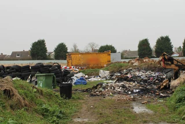 The illegally dumped waste at Dunholme EMN-160728-142715001