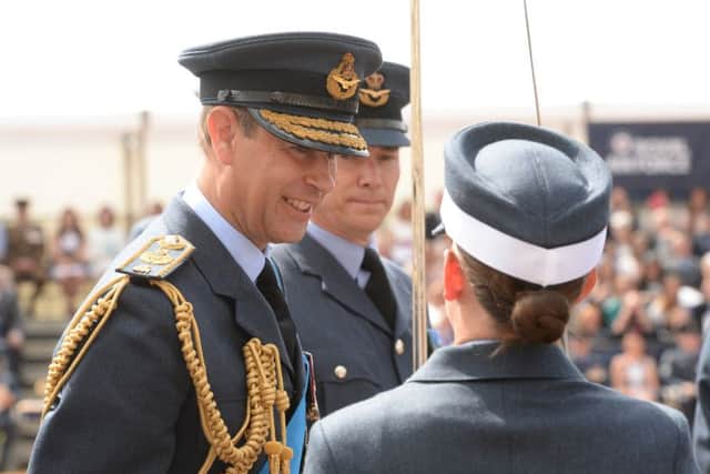 HRH, the Earl of Wessex was the reviewing officer for the Sovereigns Review at RAF College Cranwell today (Thursday, July 28). Photo: Paul Saxby EMN-160728-173504001