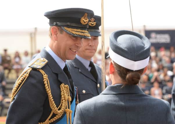 HRH, the Earl of Wessex was the reviewing officer for the Sovereigns Review at RAF College Cranwell today (Thursday, July 28). Photo: Paul Saxby EMN-160728-173504001