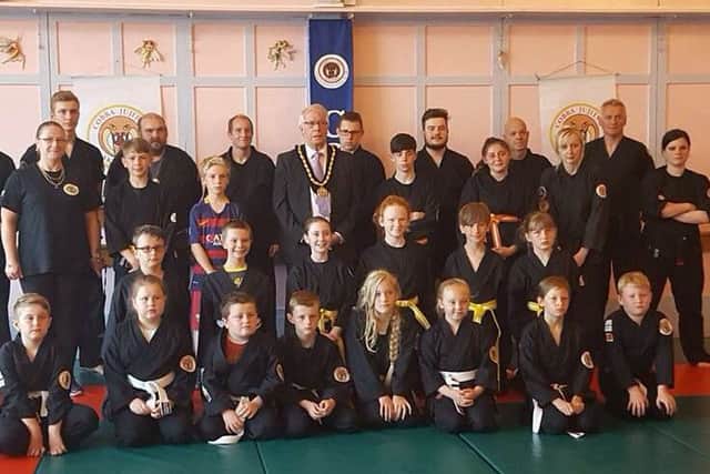 Club members with Mayor of Skegness.