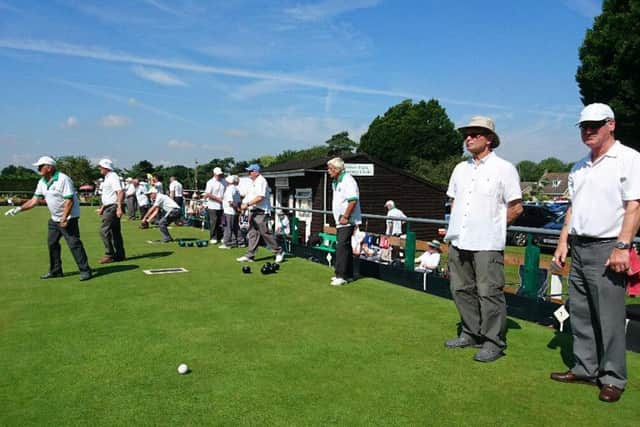 The sun shines down on bowlers at Woodhall Spa's Jubilee Park.