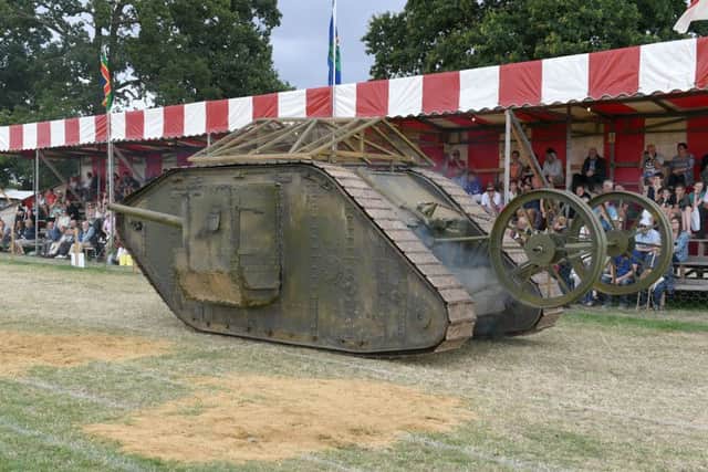 149th Heckington Show. World War 1 First Aid Nursing Yeomanry and replica tank. EMN-160108-123132001