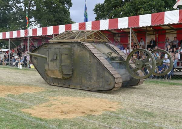 149th Heckington Show. World War 1 First Aid Nursing Yeomanry and replica tank. EMN-160108-123132001