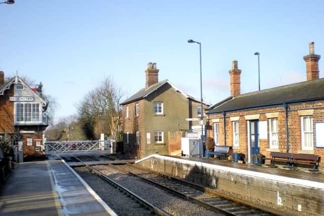Spooky - Heckington station looking towards the level crossing. Photo: Pat Banister