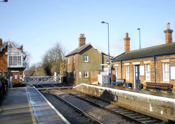 Spooky - Heckington station looking towards the level crossing. Photo: Pat Banister