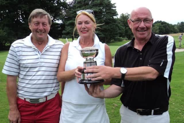 Banovallum winners, from left, men's captain Les Brumpton with Kim Robinson and Colin Law. EMN-160508-115105002